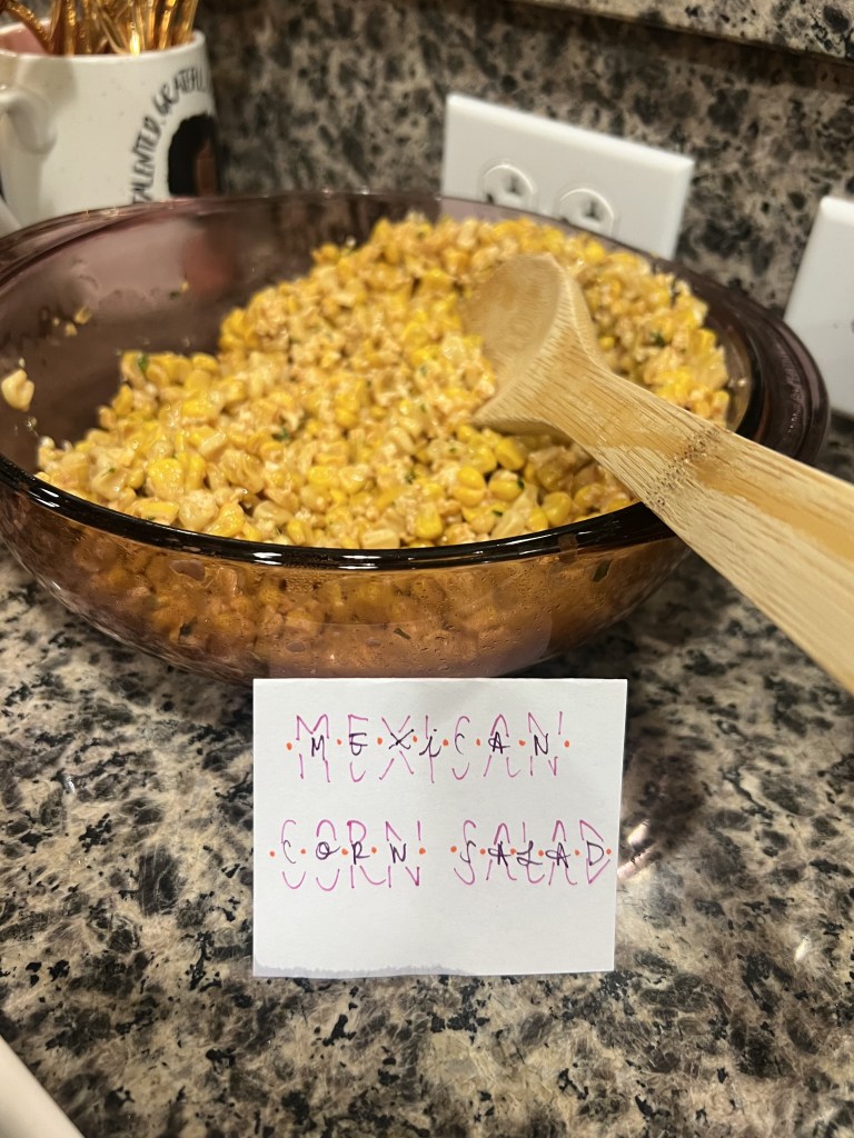 mexican corn salad prepared by joselyn