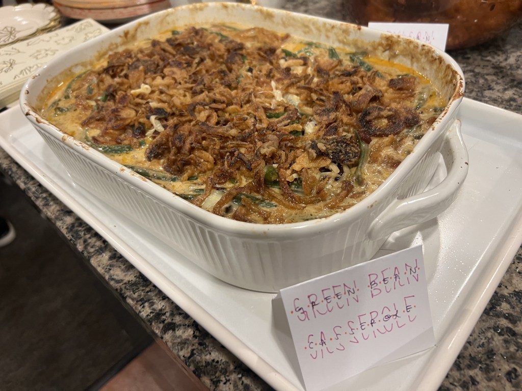 green bean casserole prepared by ashley