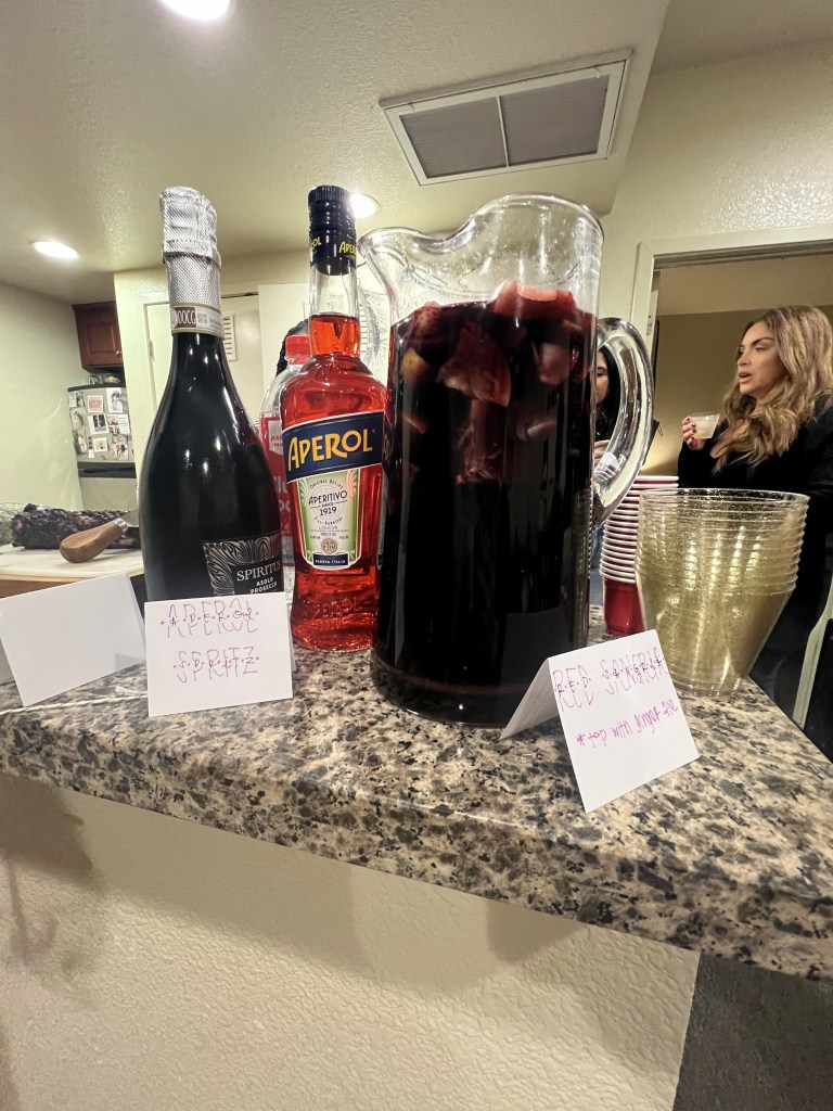 red sangria + aperol spritz station 